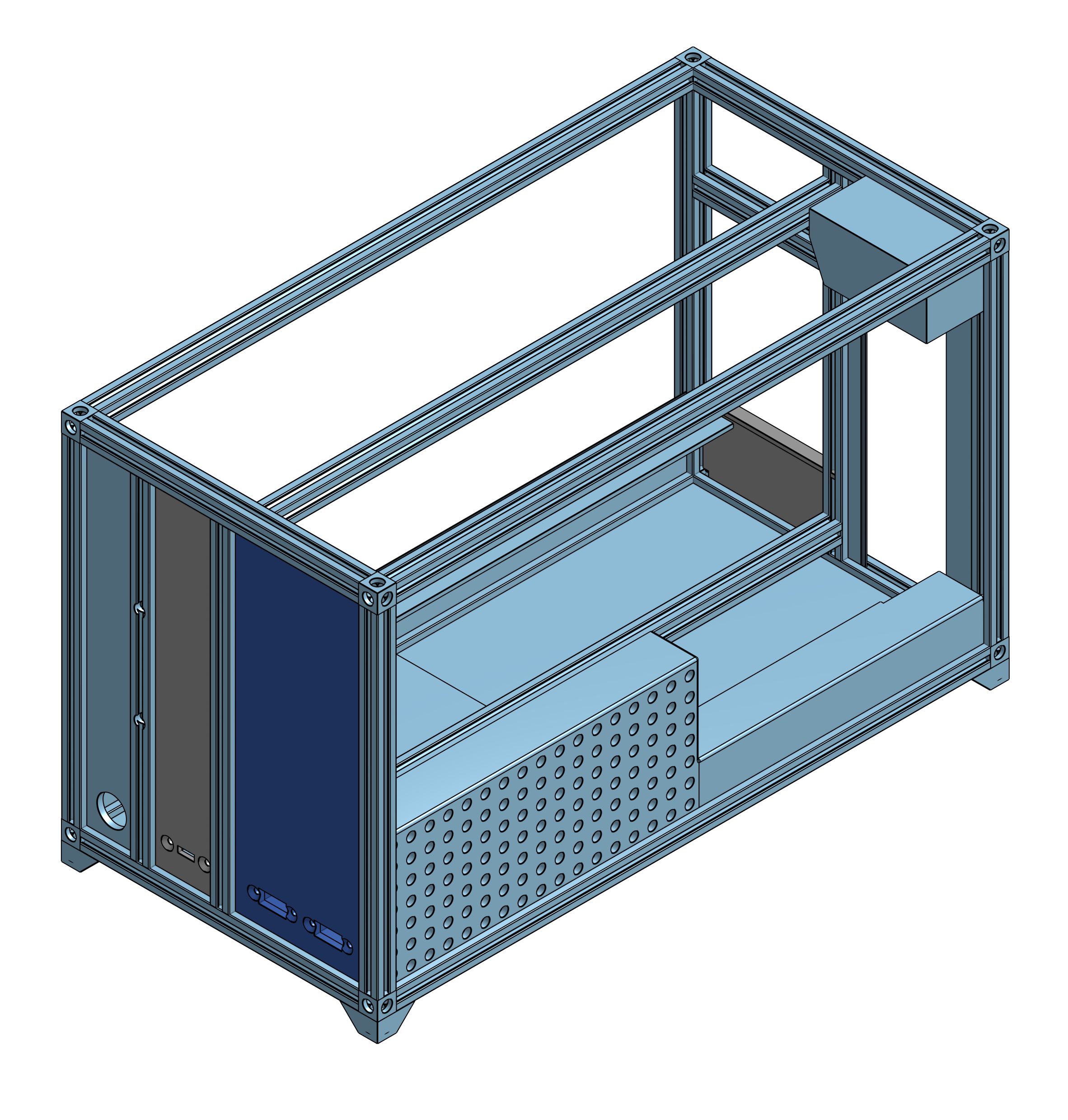 3D Render of case with panels
